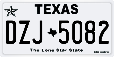 TX license plate DZJ5082