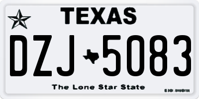 TX license plate DZJ5083