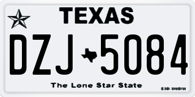 TX license plate DZJ5084