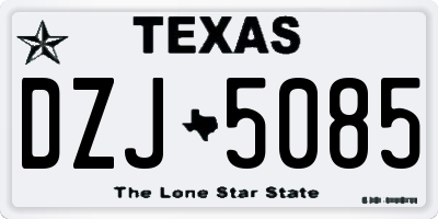 TX license plate DZJ5085