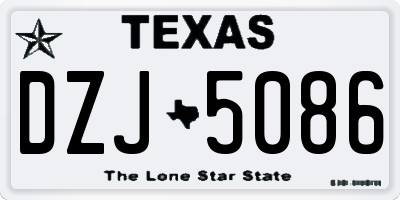 TX license plate DZJ5086