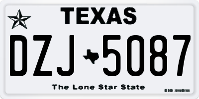 TX license plate DZJ5087