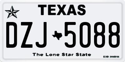 TX license plate DZJ5088