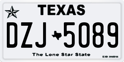 TX license plate DZJ5089