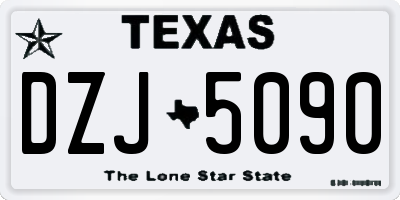 TX license plate DZJ5090