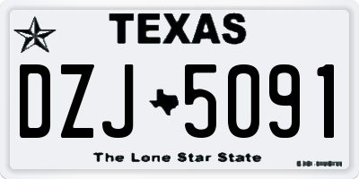 TX license plate DZJ5091