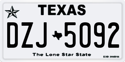 TX license plate DZJ5092