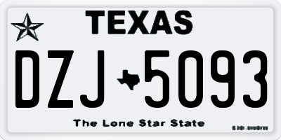 TX license plate DZJ5093