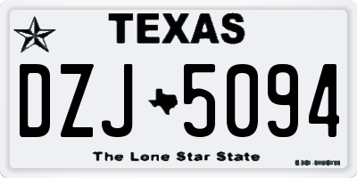 TX license plate DZJ5094