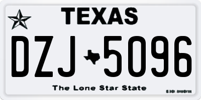 TX license plate DZJ5096