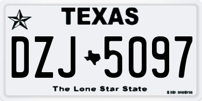 TX license plate DZJ5097