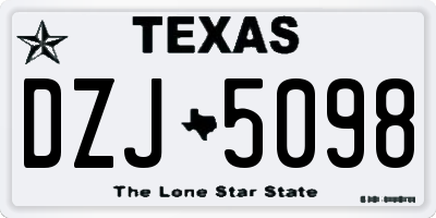 TX license plate DZJ5098