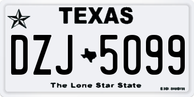 TX license plate DZJ5099