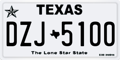 TX license plate DZJ5100