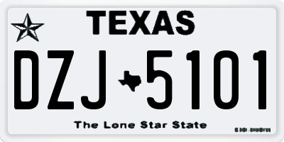 TX license plate DZJ5101