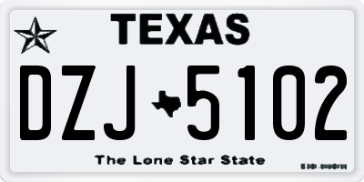 TX license plate DZJ5102