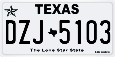 TX license plate DZJ5103