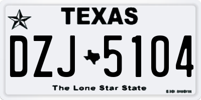 TX license plate DZJ5104