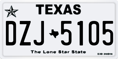 TX license plate DZJ5105