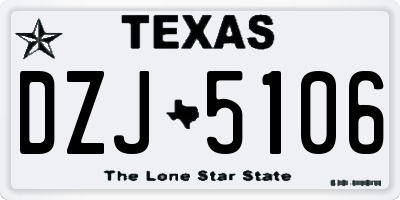 TX license plate DZJ5106