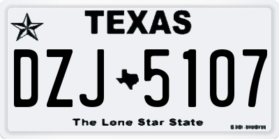 TX license plate DZJ5107