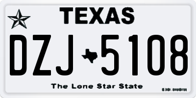 TX license plate DZJ5108