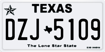 TX license plate DZJ5109