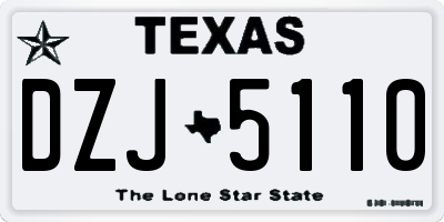 TX license plate DZJ5110