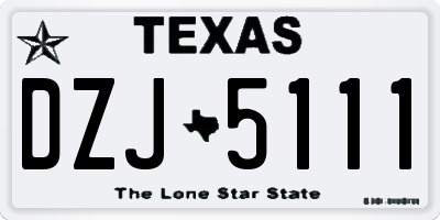 TX license plate DZJ5111