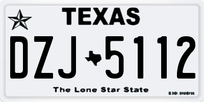 TX license plate DZJ5112