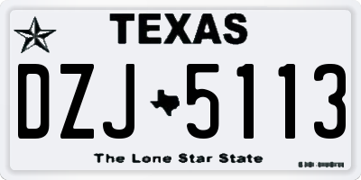 TX license plate DZJ5113
