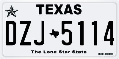 TX license plate DZJ5114