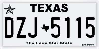 TX license plate DZJ5115