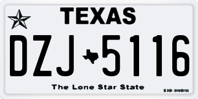 TX license plate DZJ5116
