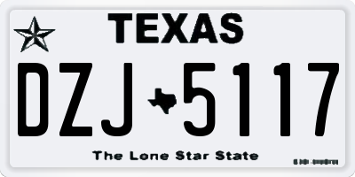 TX license plate DZJ5117