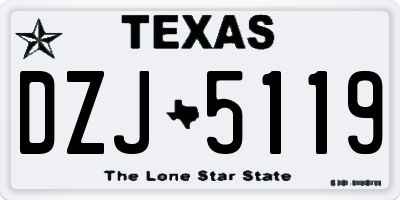 TX license plate DZJ5119