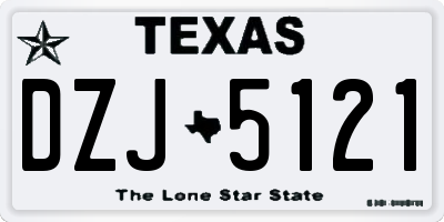 TX license plate DZJ5121
