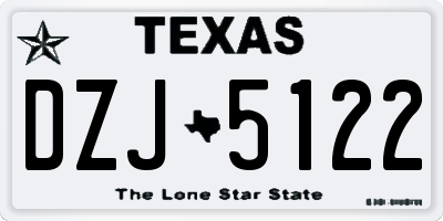 TX license plate DZJ5122