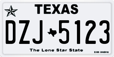 TX license plate DZJ5123