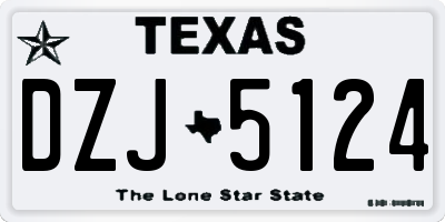 TX license plate DZJ5124