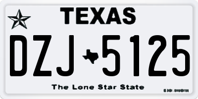 TX license plate DZJ5125