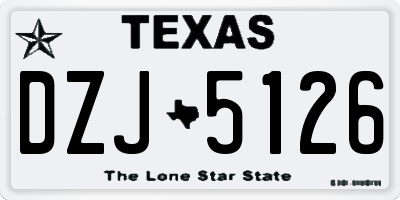 TX license plate DZJ5126