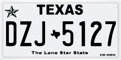 TX license plate DZJ5127