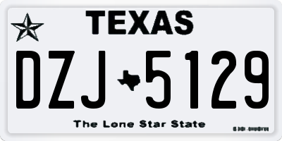 TX license plate DZJ5129