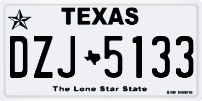 TX license plate DZJ5133