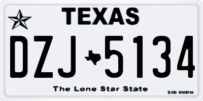 TX license plate DZJ5134