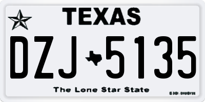 TX license plate DZJ5135