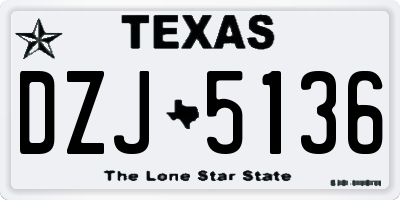 TX license plate DZJ5136