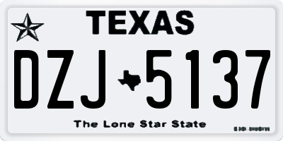TX license plate DZJ5137
