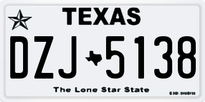 TX license plate DZJ5138